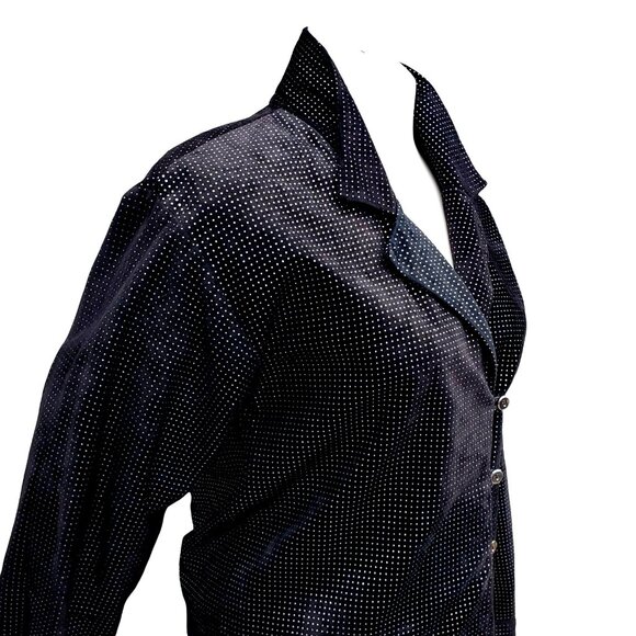 Volup Vintage Lillie Rubin Adri New York Black Suede Silver Dot Jacket Large - Picture 11 of 11